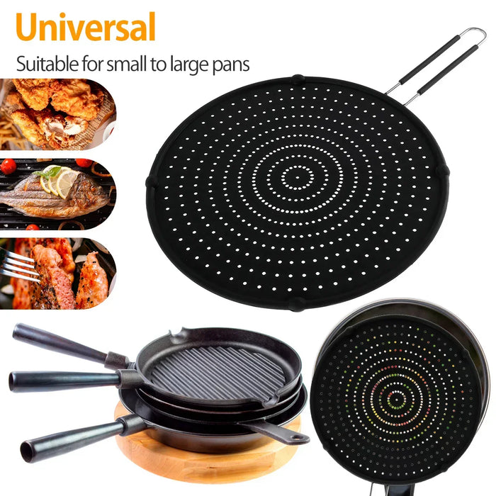 Carvallo CookSafe FlexGuard | Silikon & Rostfritt stål | Fällbart stänkskydd för panna & gryta | 50×32 cm | Värmetålig & Diskmaskinssäker