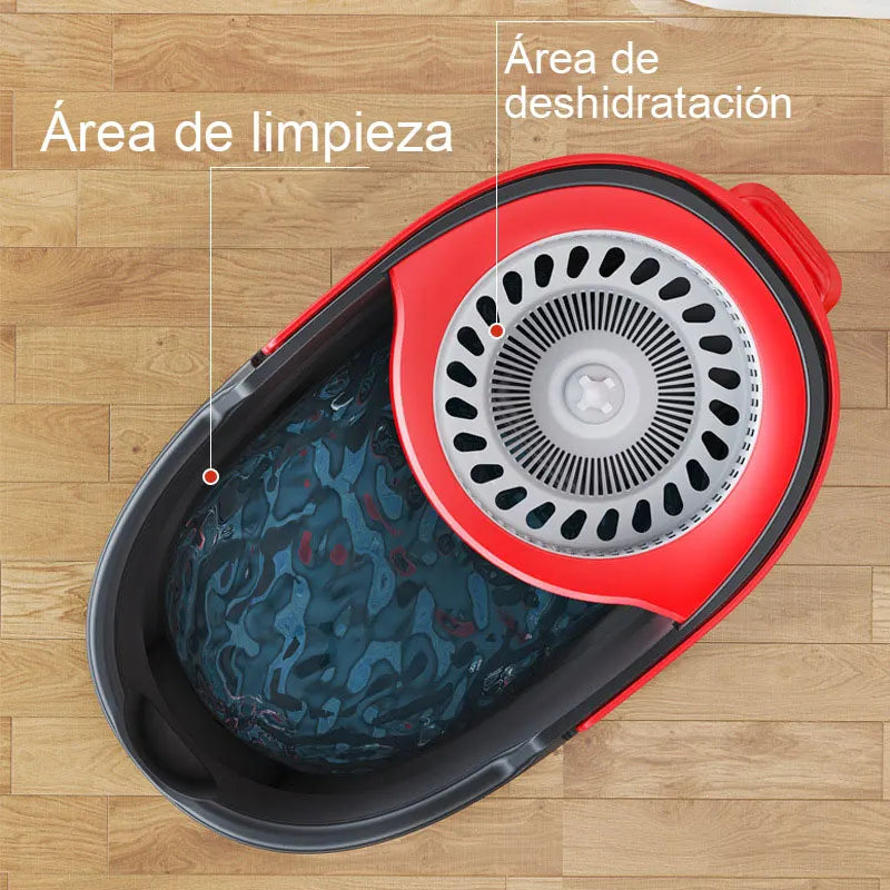 Carvallo Clean Mop Komplett mopp-set | vrid-twist-design | med easy-start-urvridningssystem | inklusive hink