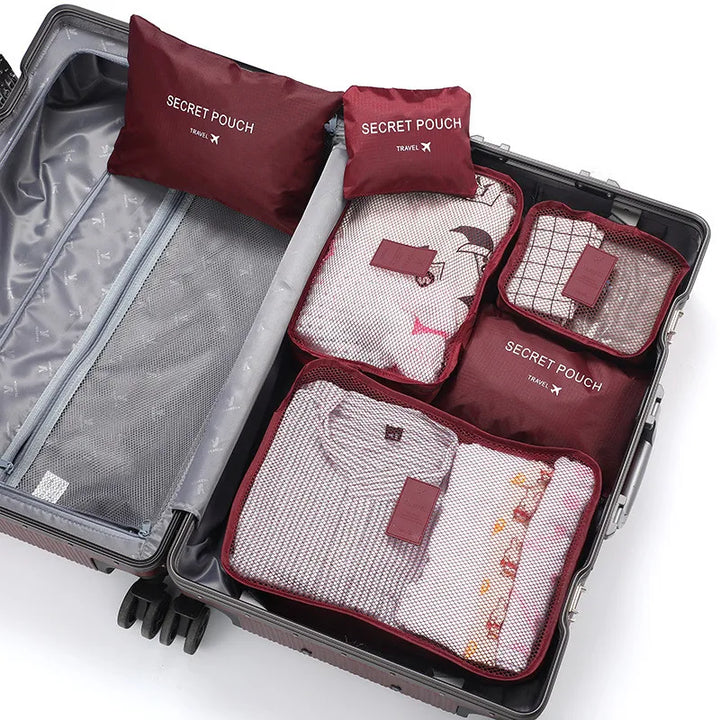 Carvallo Packwürfel Set | 6-delat | Vattentät &amp; Extra Volym | Resväska Organizer för Herrar