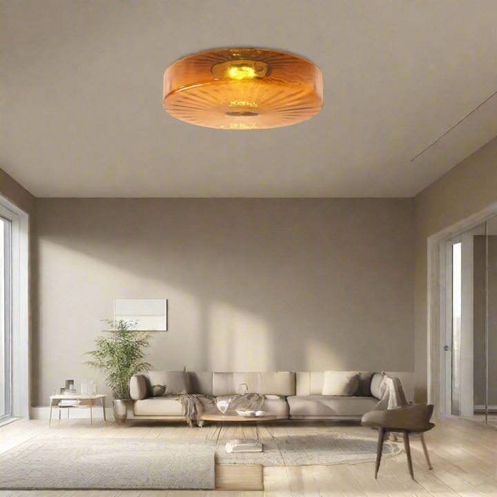 RadiantAura – Solstråle glasloftslampa för elegant belysning och stilfull inredning