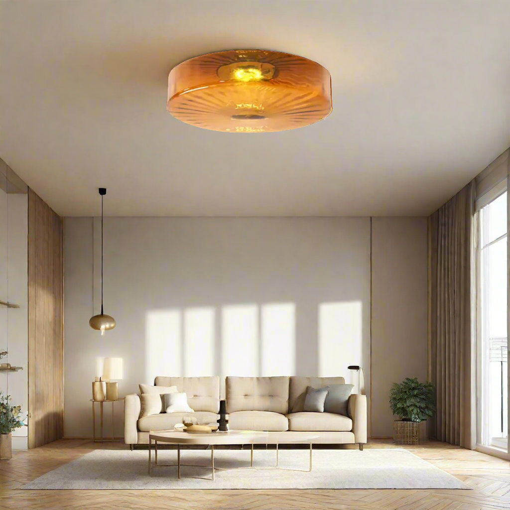 RadiantAura – Solstråle glasloftslampa för elegant belysning och stilfull inredning