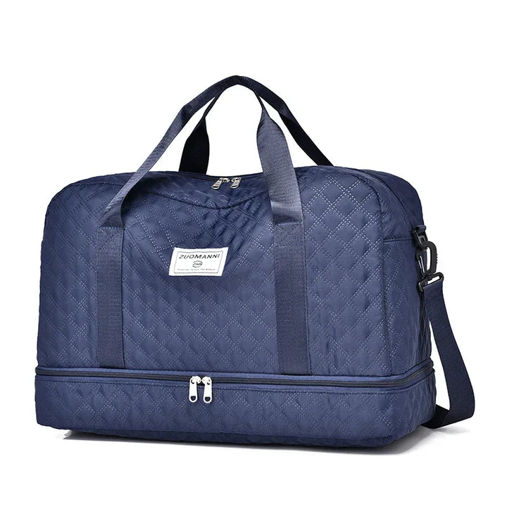 Carvallo TravelFlex Lätt resväska med diamantmönster | Stor sport- &amp; weekendväska med skofack &amp; vått fack | Godkänd för handbagage &amp; vikbar