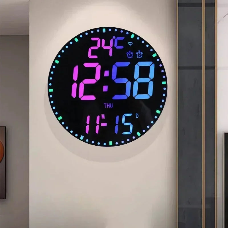 WiFiTid - LED Väggklocka Med Kalender och Dubbel Alarmfunktion