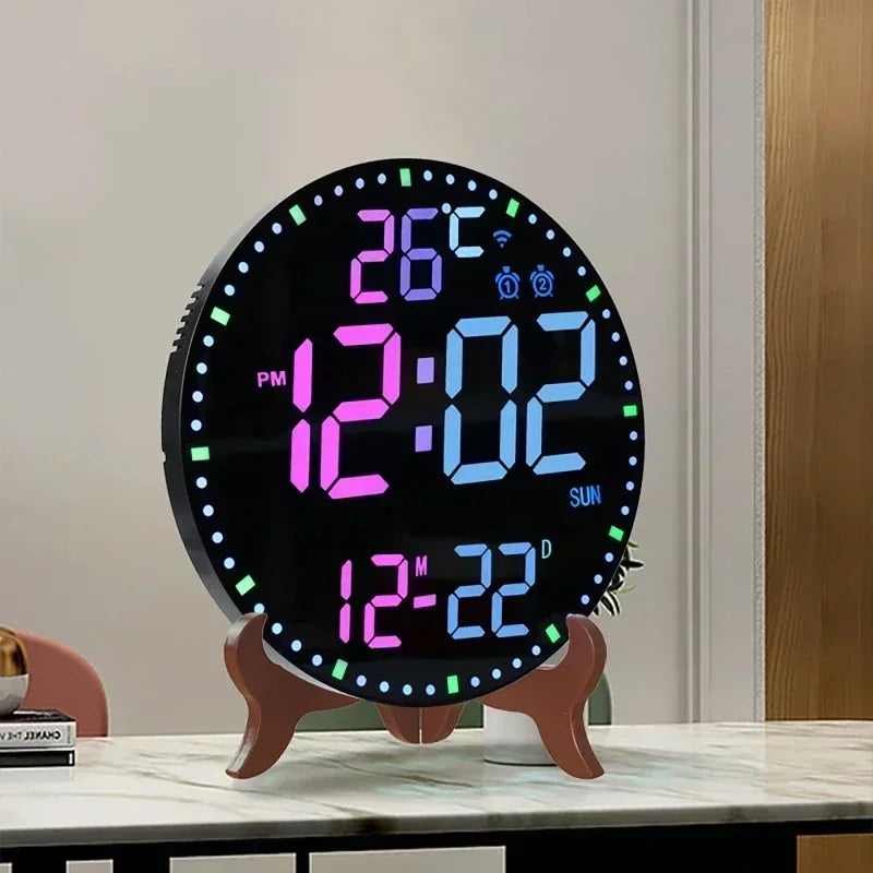 WiFiTid - LED Väggklocka Med Kalender och Dubbel Alarmfunktion