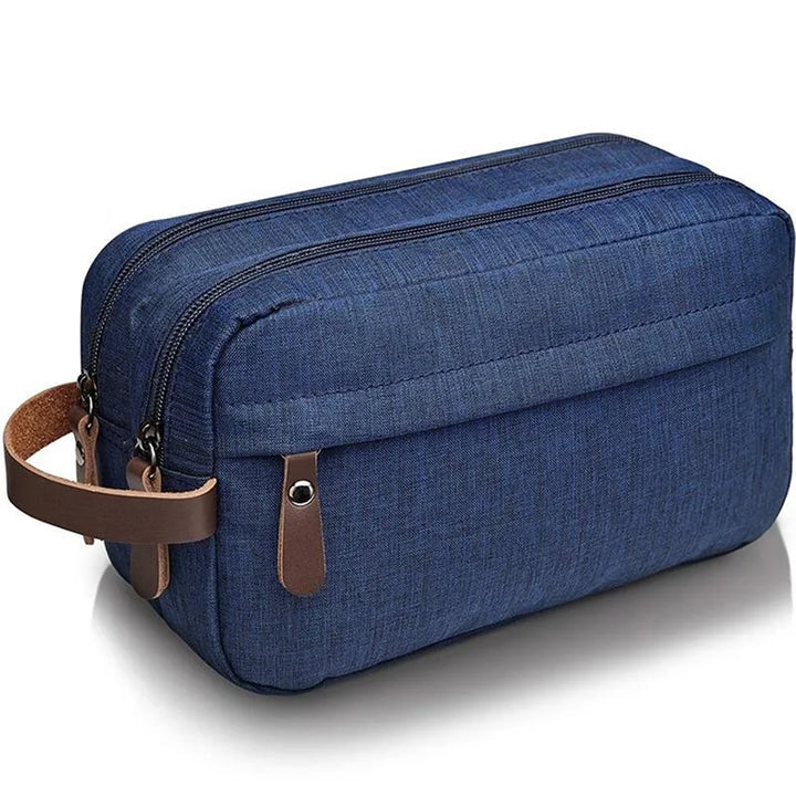 Carvallo Kulturbeutel Unisex | Vattenavvisande | Canvas-design med läderhandtag | För resa &amp; vardag
