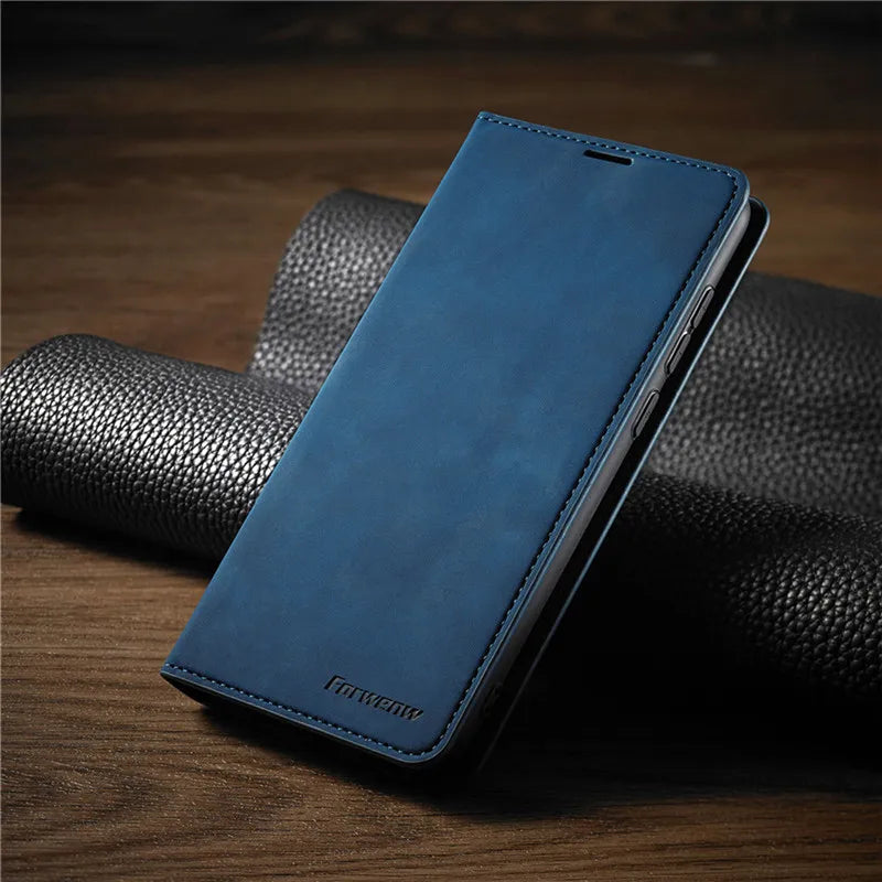 Läder iPhone Plånbok Fodral med Kortfack
