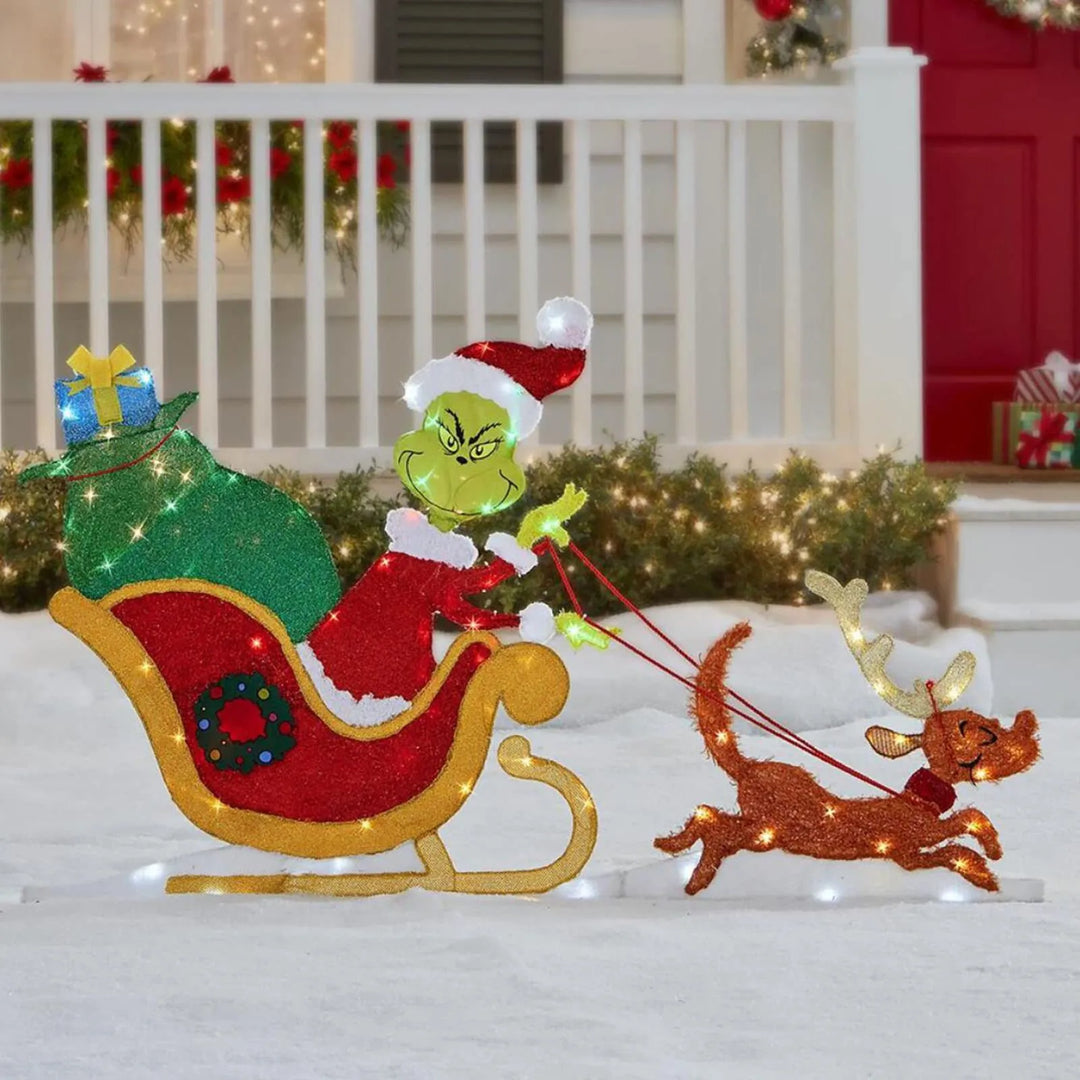 Grinch Juldekoration - Glada Trädgårdsbelysningar för Helgerna