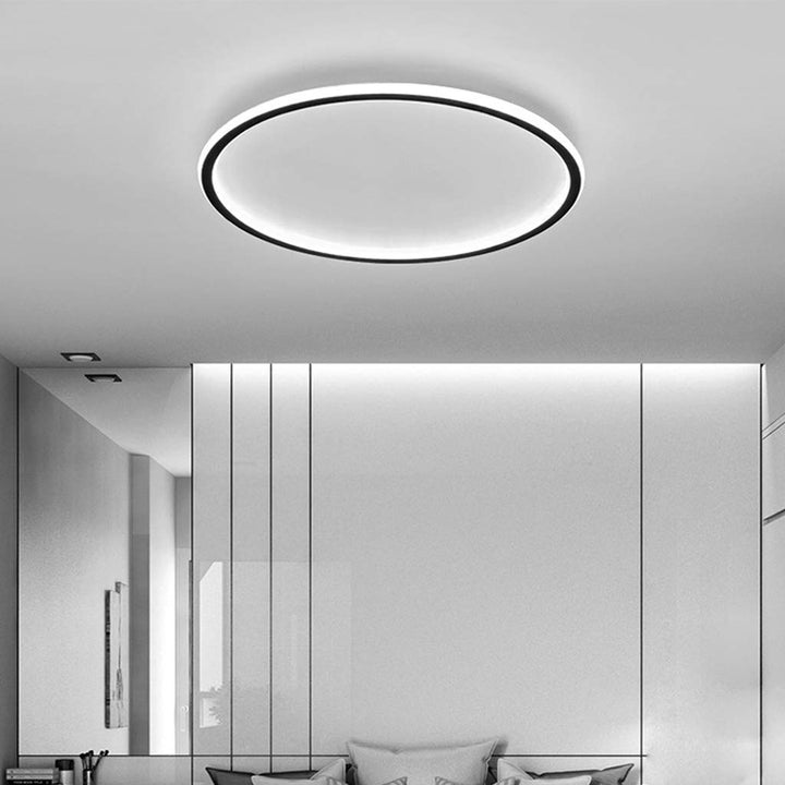 Ultra-tunn modern taklampa | Flush Mount LED för låga tak | Rund &amp; dimbar
