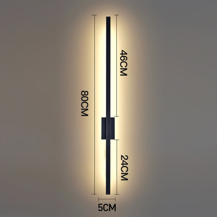 Industriell minimalistisk lång LED järn vägglampor för samtida vardagsrumsinredning och stilfull belysning