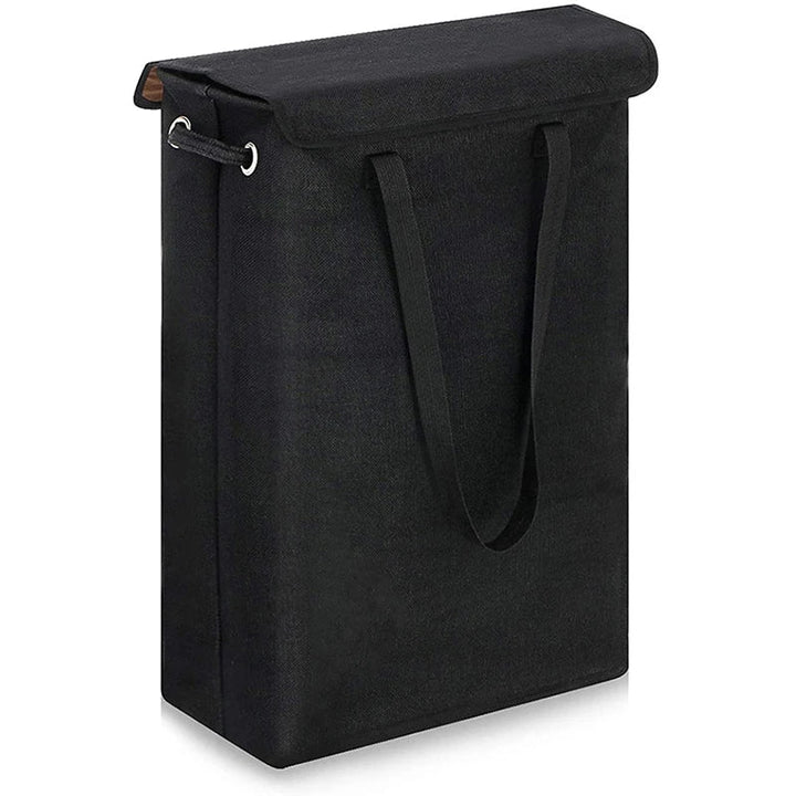 Carvallo Tvättkorg 45L | Smal &amp; Platsbesparande med Lock | Vattenavvisande &amp; Modernt Design | För Bad, Sovrum &amp; Hall
