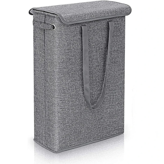 Carvallo Tvättkorg 45L | Smal & Platsbesparande med Lock | Vattenavvisande & Modernt Design | För Bad, Sovrum & Hall