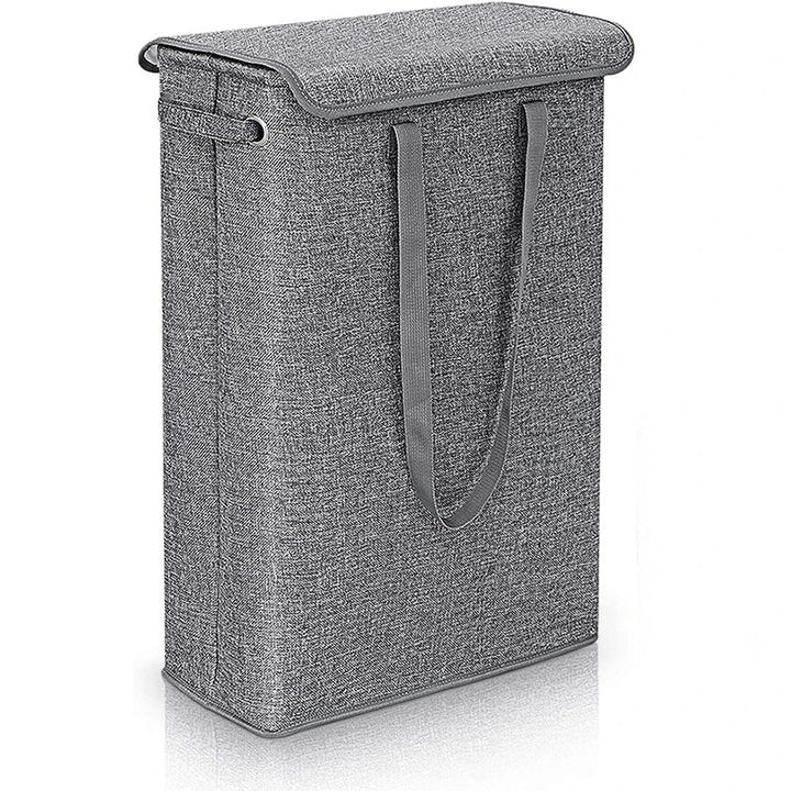 Carvallo Tvättkorg 45L | Smal &amp; Platsbesparande med Lock | Vattenavvisande &amp; Modernt Design | För Bad, Sovrum &amp; Hall