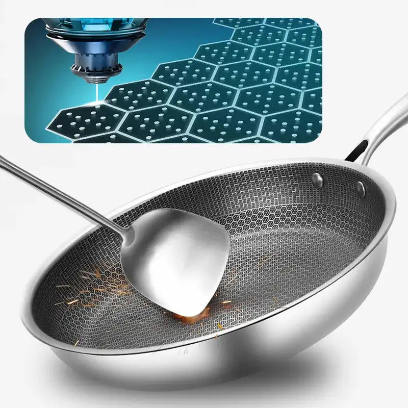 Royallure Rostfritt Stål Non-Stick Stekpanna – 30 cm, Jämn Värme &amp; Hållbar Yta
