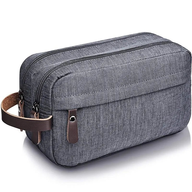 Carvallo Kulturbeutel Unisex | Vattenavvisande | Canvas-design med läderhandtag | För resa &amp; vardag