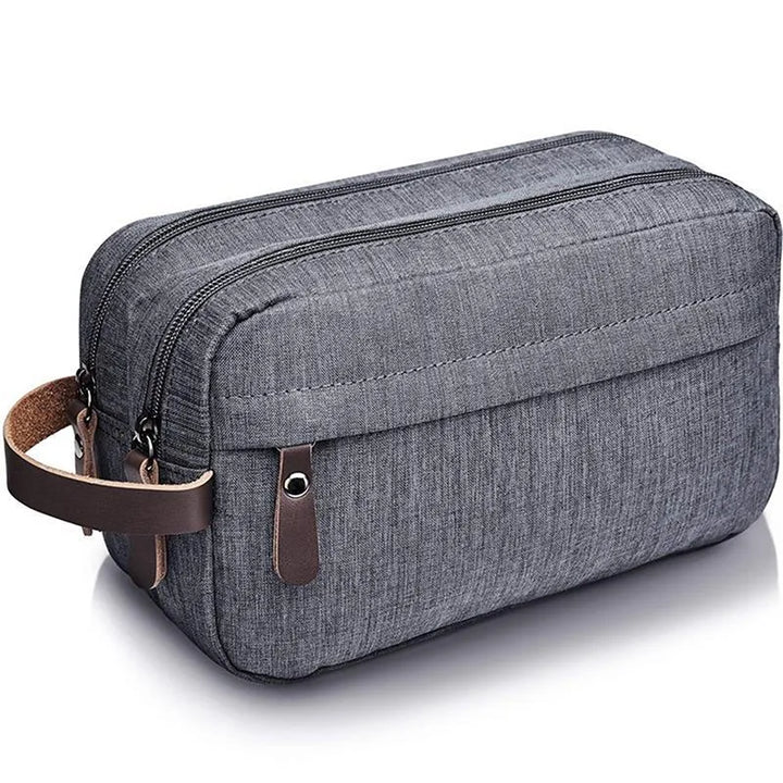 Carvallo Kulturbeutel Unisex | Vattenavvisande | Canvas-design med läderhandtag | För resa &amp; vardag