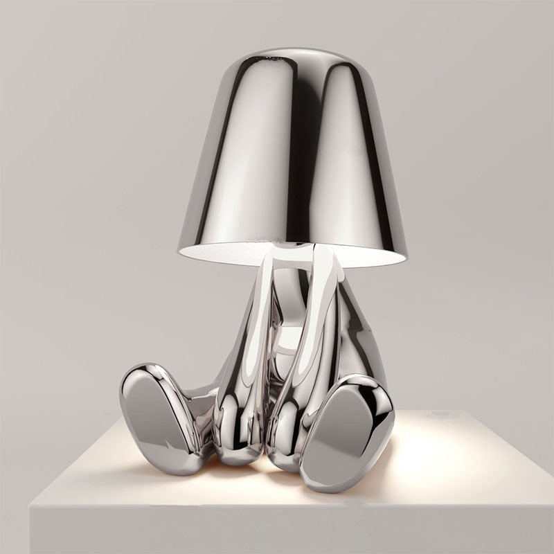 Uppladdningsbar LED-bordslampa | Beröringsdimming, Guld eller Silver | Kompakt trådlös belysning