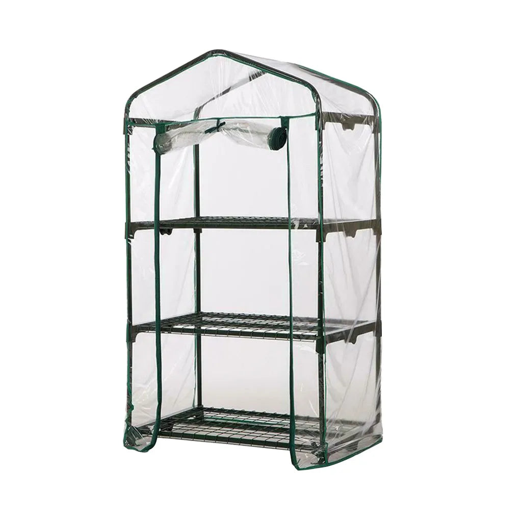 Carvallo Mini Transparent PVC-växthusfolie | Vattentät &amp; UV-beständig | För 2–5 våningar | Med dragkedje-framdörr