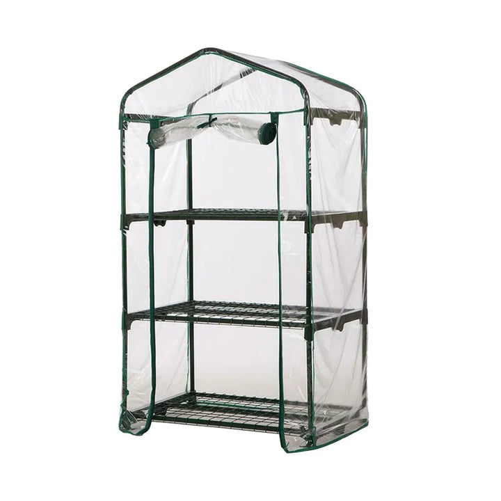 Carvallo Mini Transparent PVC-växthusfolie | Vattentät &amp; UV-beständig | För 2–5 våningar | Med dragkedje-framdörr