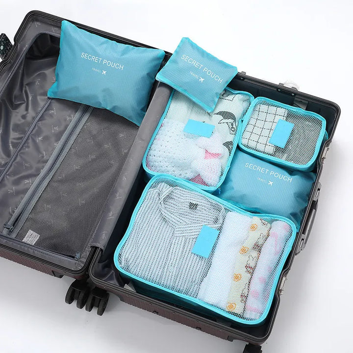 Carvallo Packwürfel Set | 6-delat | Vattentät &amp; Extra Volym | Resväska Organizer för Herrar