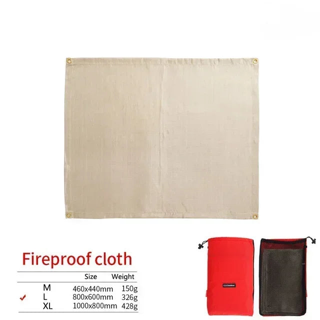 Carvallo Brandskydd Campingmatta | Värmebeständig &amp; Brandsäker | Ideal för Grill &amp; Eldstad | Glasfiber Beige
