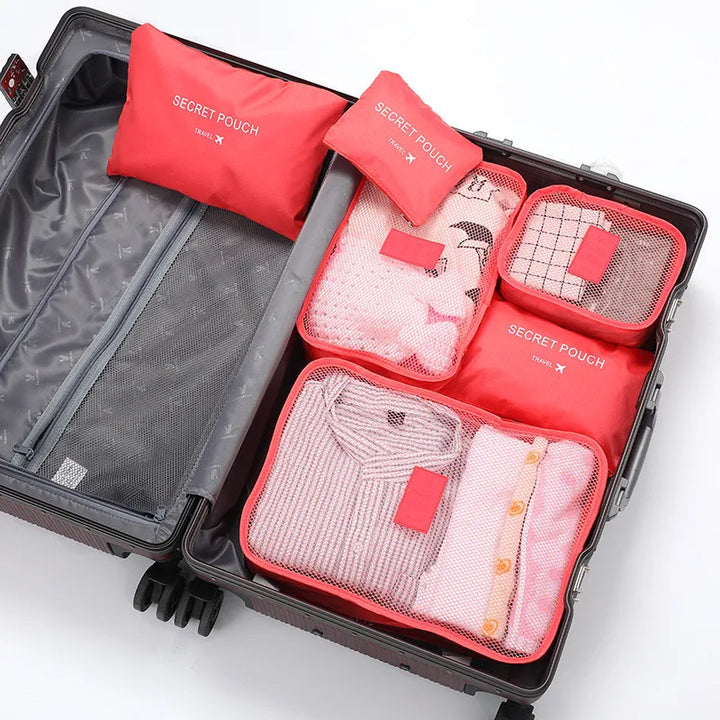 Carvallo Packwürfel Set | 6-delat | Vattentät &amp; Extra Volym | Resväska Organizer för Herrar