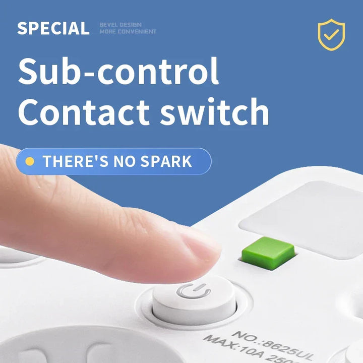 Carvallo VOLTRIQ ProLine | 3–4 uttag + 2× USB &amp; 1× Typ-C | 2500 W | Överspänningsskydd &amp; Kontrollswitch