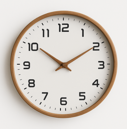 Silent Wooden Wall Clock | 10" or 12" | No-Tick Quartz Movement | Minimalist Nordisk Design