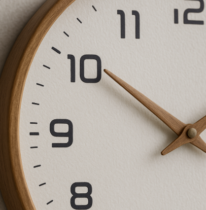 Silent Wooden Wall Clock | 10" or 12" | No-Tick Quartz Movement | Minimalist Nordisk Design