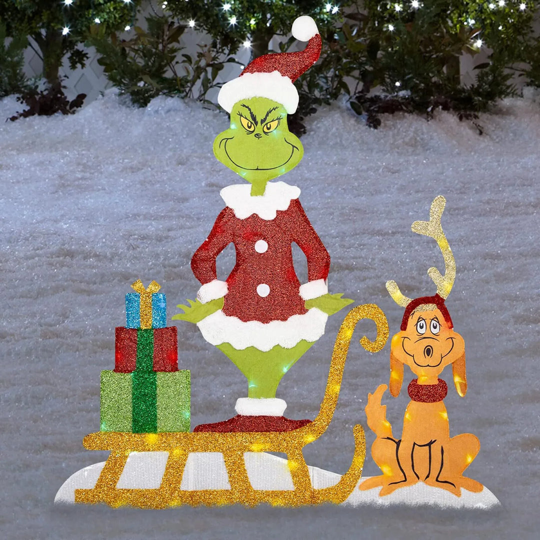 Grinch Juldekoration - Glada Trädgårdsbelysningar för Helgerna