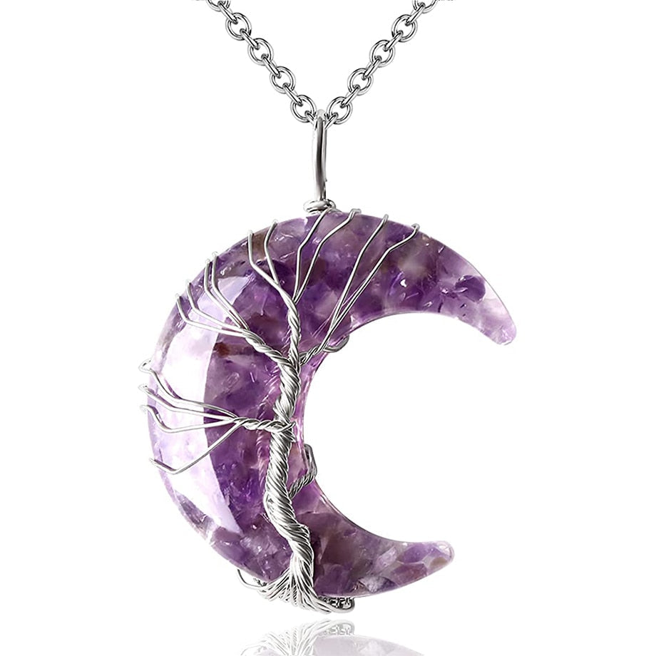 Livets träd och halvmåne halsband