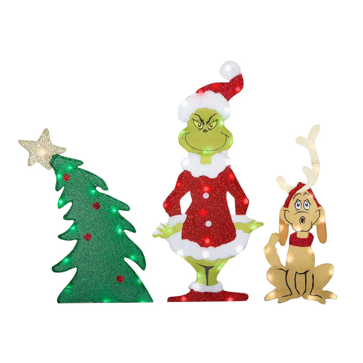 Grinch Juldekoration - Glada Trädgårdsbelysningar för Helgerna