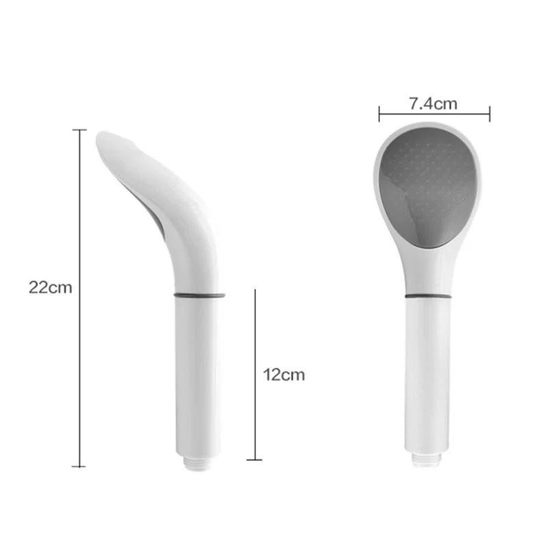Carvallo Högtrycksduschhuvud med vattensparfunktion | Vit handdusch med filter &amp; standardanslutning – 22×12×7,4 cm
