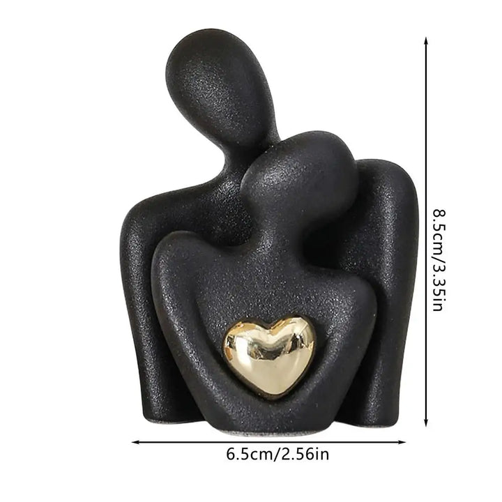 Carvallo – Elegant Minimalist Skulptur med Gyllene Hjärta