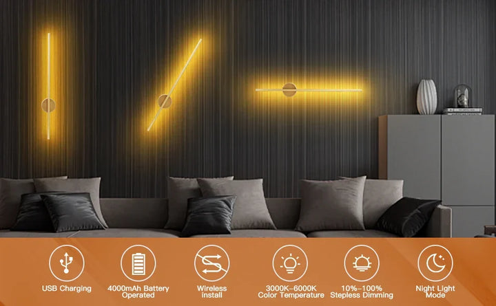 Royallure Uppladdningsbar USB Uppladdningsbar Magnetisk LED Vägglampa med Fjärrkontroll
