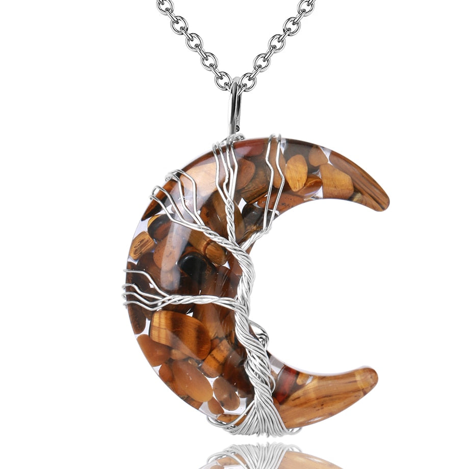 Livets träd och halvmåne halsband