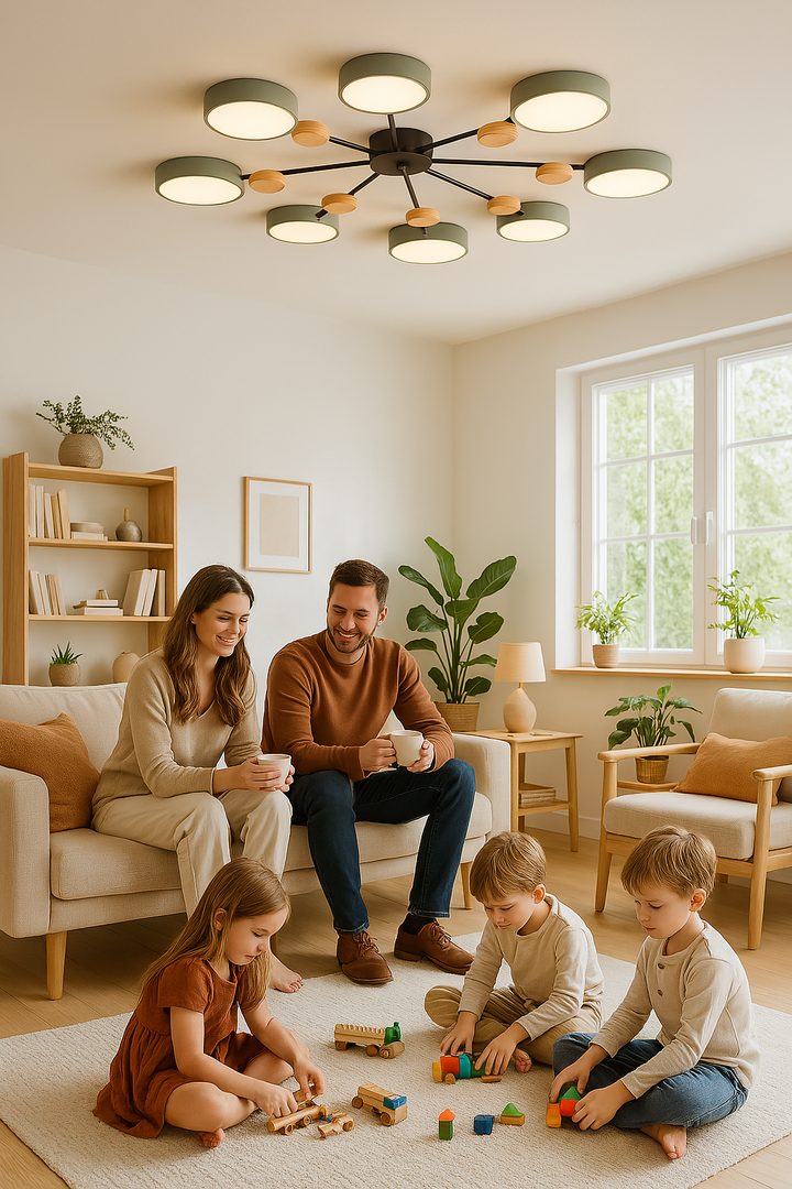 Modern skandinavisk LED taklampa – stilren och hållbar