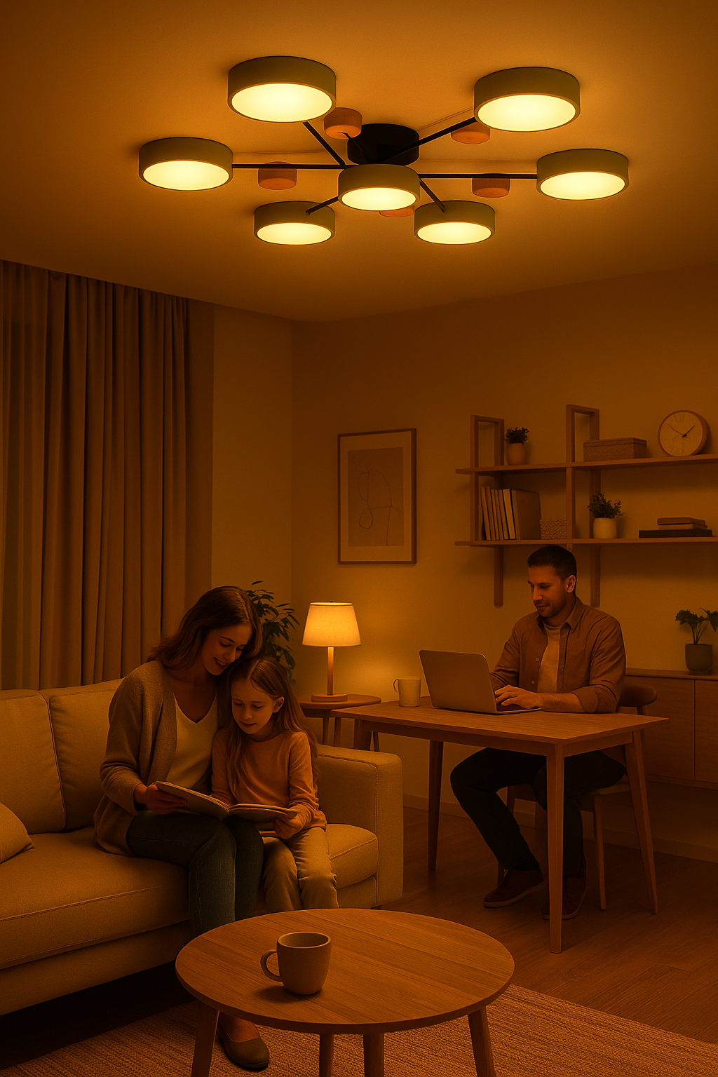 Modern skandinavisk LED taklampa – stilren och hållbar