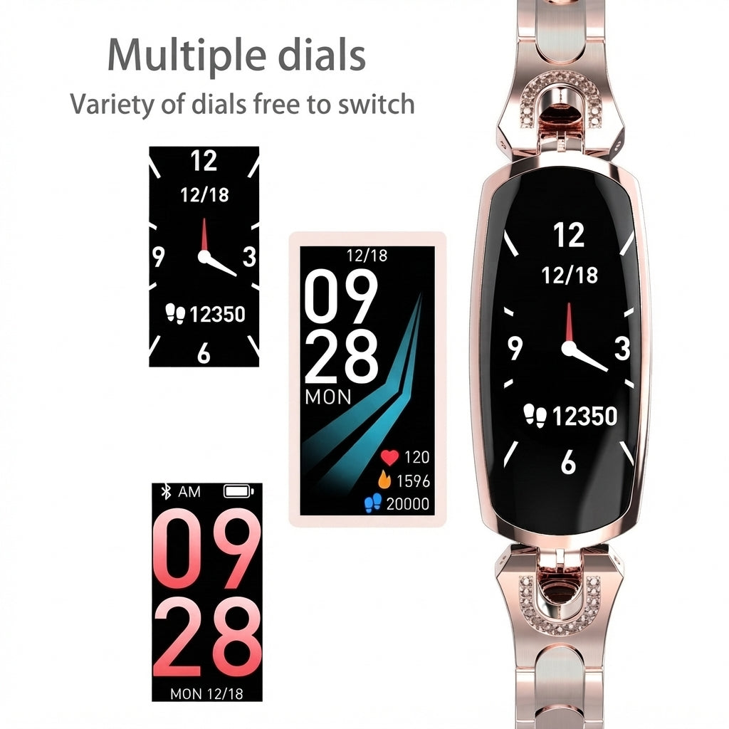 Smart Fitness Watch för kvinnor med armbandstraps