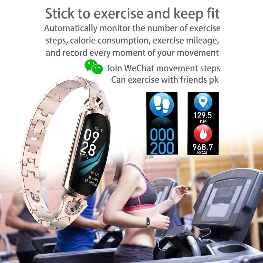 Smart Fitness Watch för kvinnor med armbandstraps