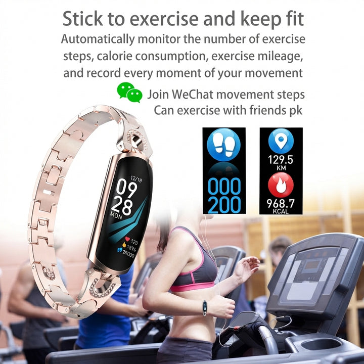 Smart Fitness Watch för kvinnor med armbandstraps