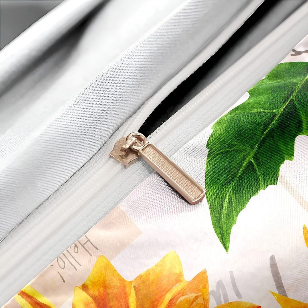 SunflowerBliss Sängkläder - Tryckt Solros Påslakan Set