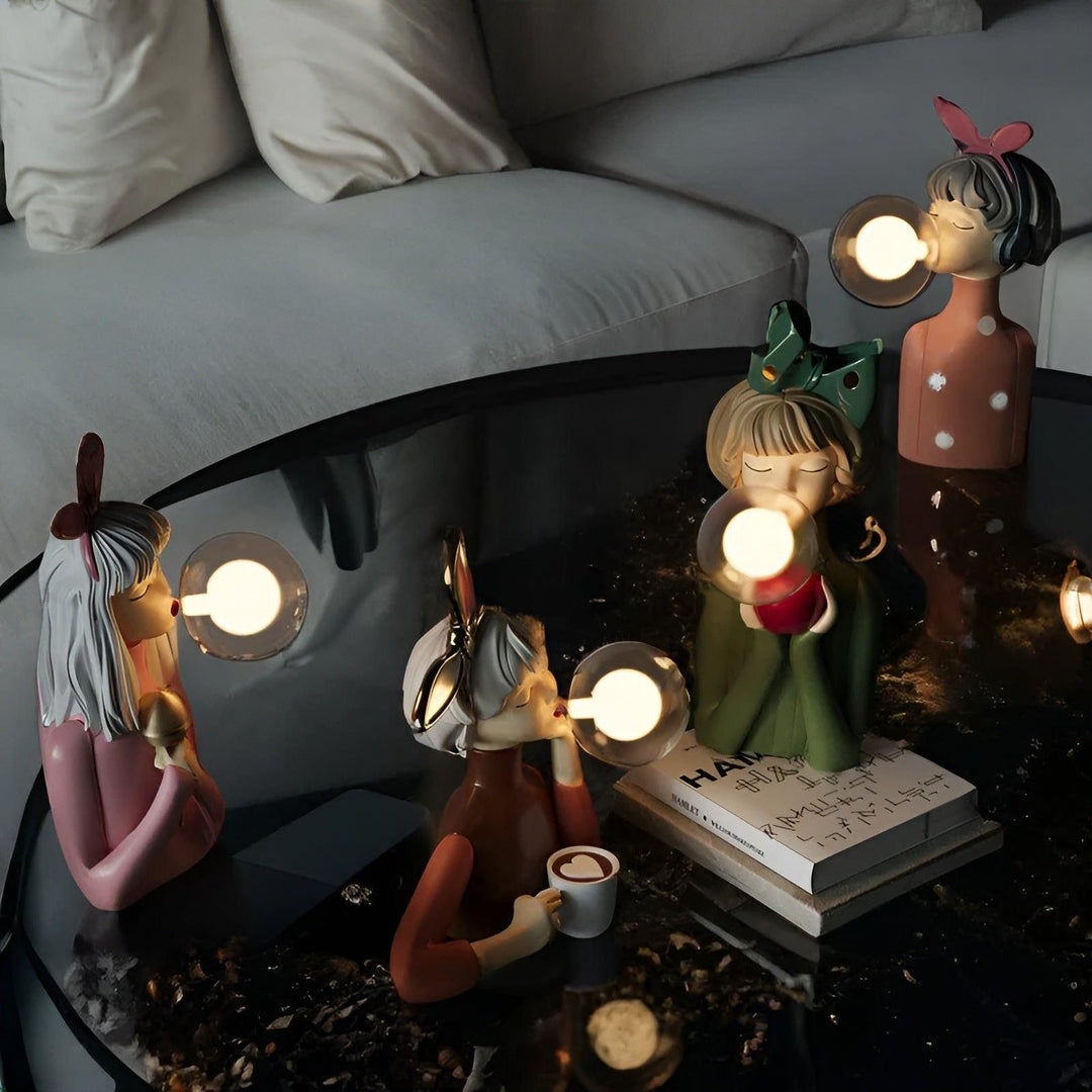 Nattljus med bubbeleffekt – USB Bubble Girl Ornament bordslampa för ett mysigt hem