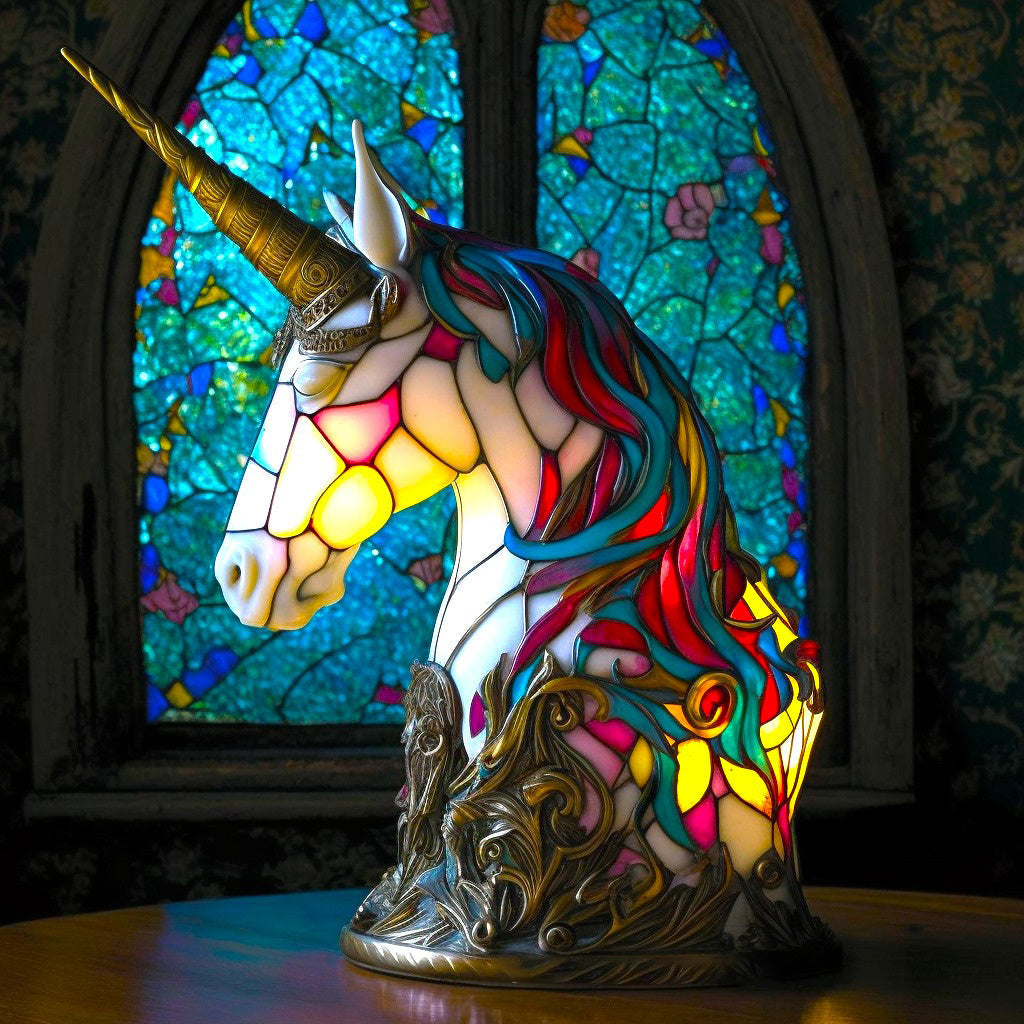 Animal Färgat Glas Bordslampa Ornament