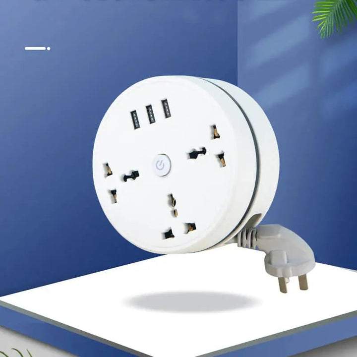 Utdragbar grenuttag - Universal förlängningsuttag med USB-laddningsportar