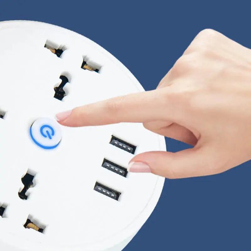 Utdragbar grenuttag - Universal förlängningsuttag med USB-laddningsportar