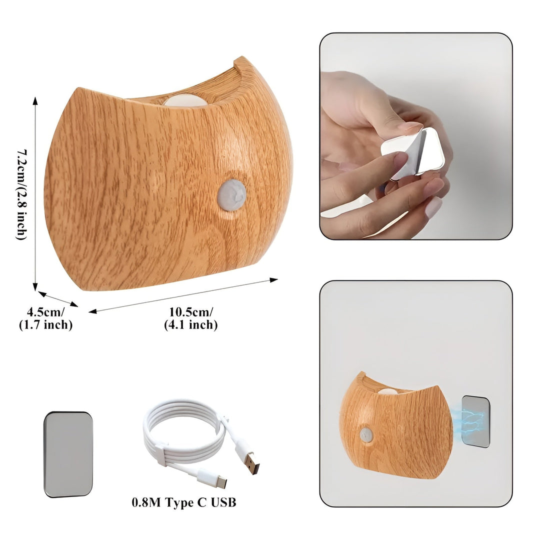 LED-vägglampa med rörelsesensor – uppladdningsbar &amp; smart | Ideal för sovrum &amp; hall