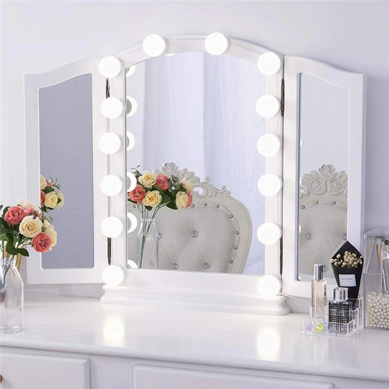 LED Sminkspegel Ljus Justerbar Rem