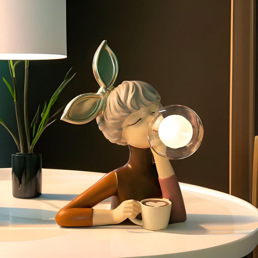 Nattljus med bubbeleffekt – USB Bubble Girl Ornament bordslampa för ett mysigt hem