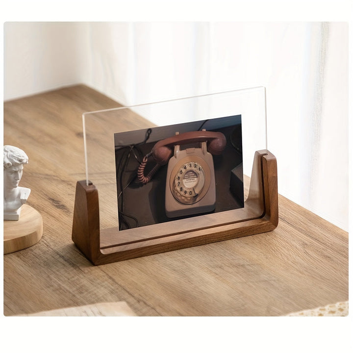 Digital Photo Frame Akryl Trä Borddisplay