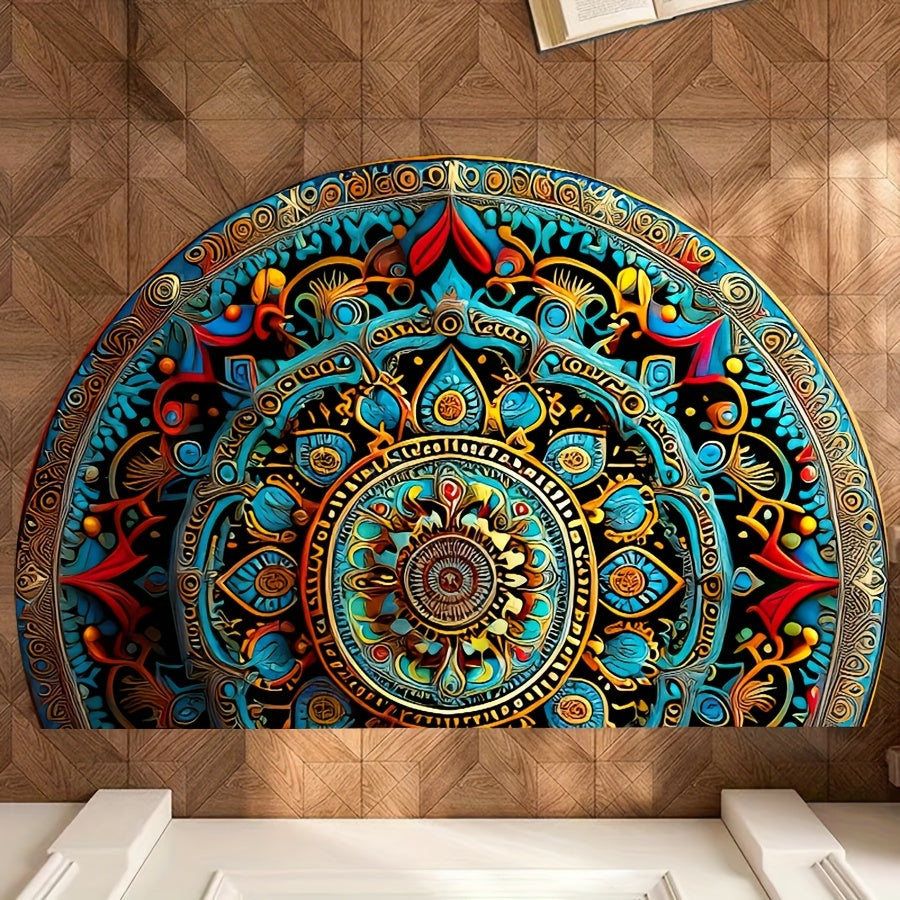 Dörrmatta halvcirkulär mandala design matta
